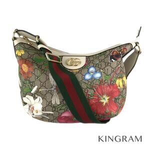 Gucci Flora Flower GG Supreme Beige Tan White Shoulder Bag rki
